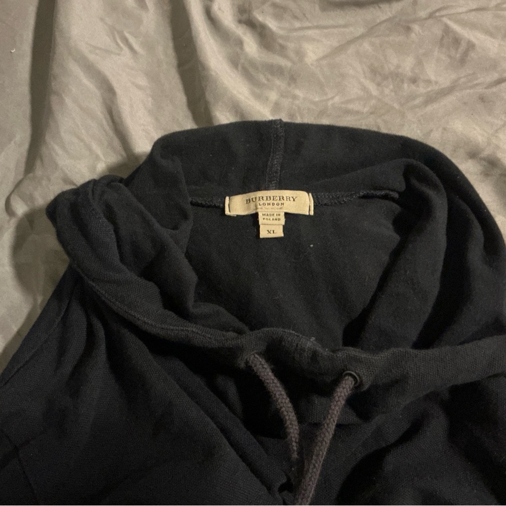 Burberry Men's/Women's Navy Blue Hoodie with Check stitching (READ DESC)